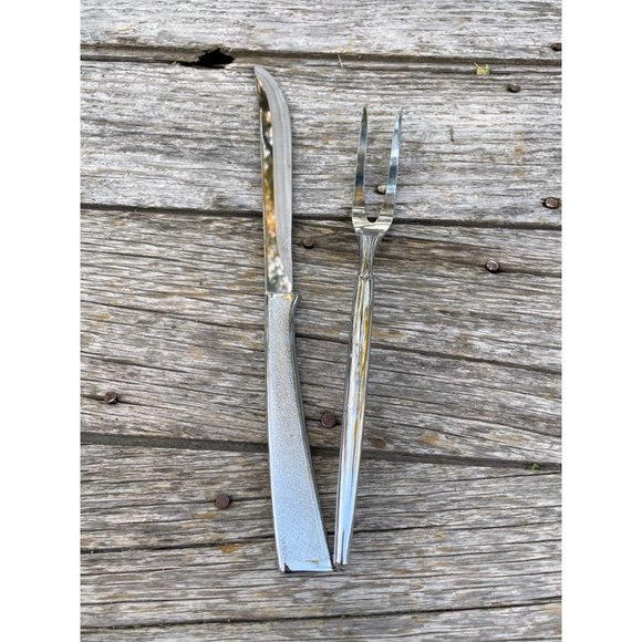 Vintage Midcentury Carvel Hall Stainless Steel Meat Carving Knife & Fork Set - Picture 1 of 9